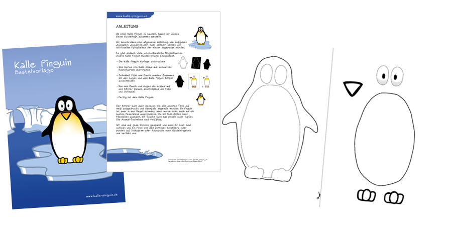 Bastelvorlage - Kalle Pinguin