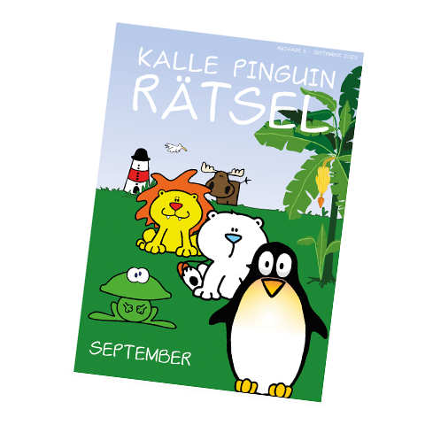 Kalle Pinguin Rätsel Heft September 2025