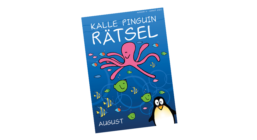 Kalle Pinguin Rätselheft August 2025